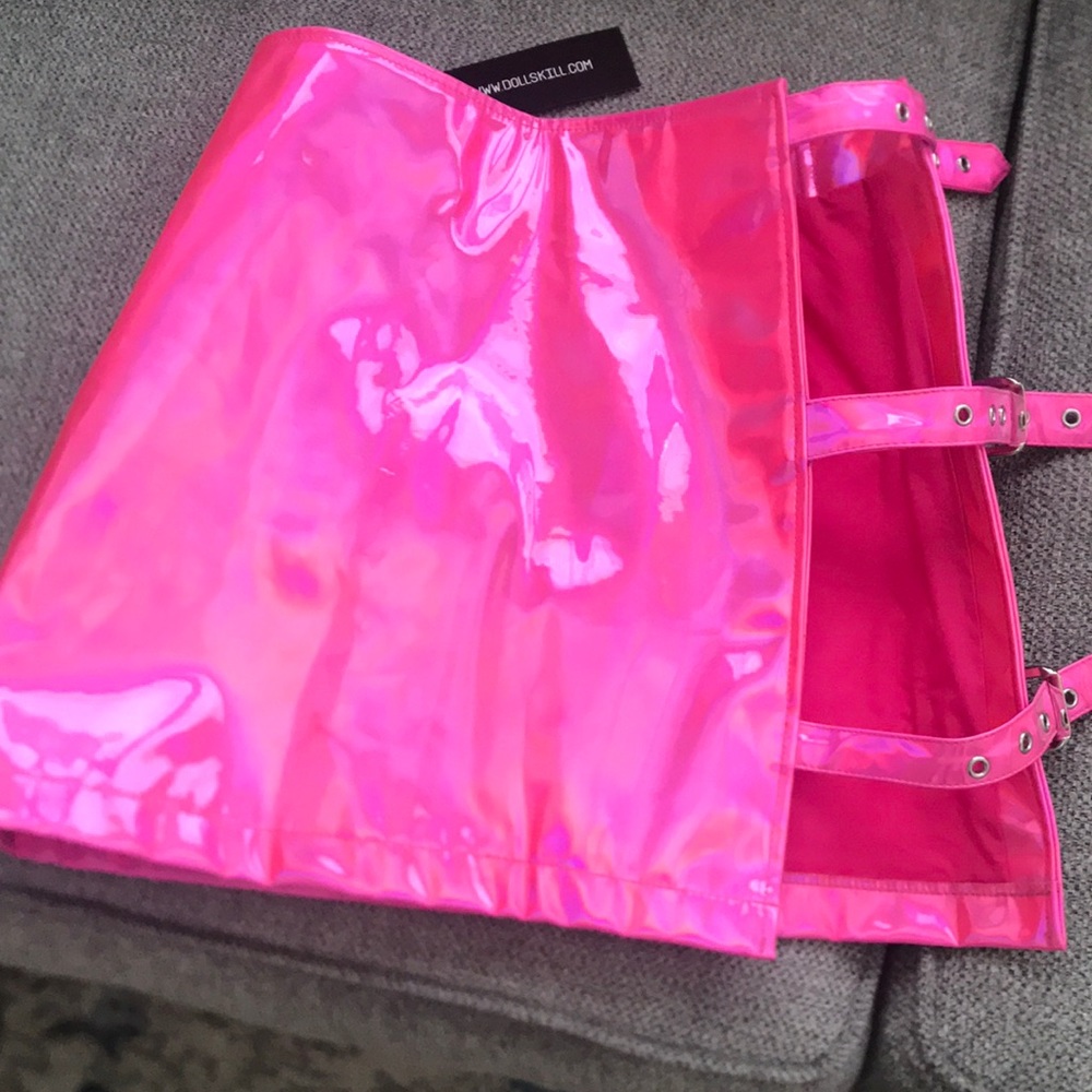 WWW.Dollskill.com club ex pink neon skirt size s